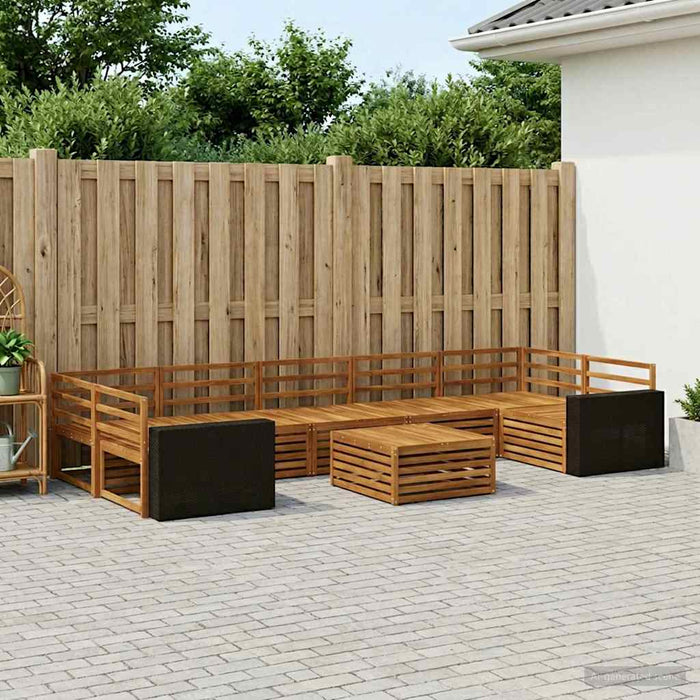 Set de canapele de exterior 8 pcs natural Lemn Solid de Acacia WALTI