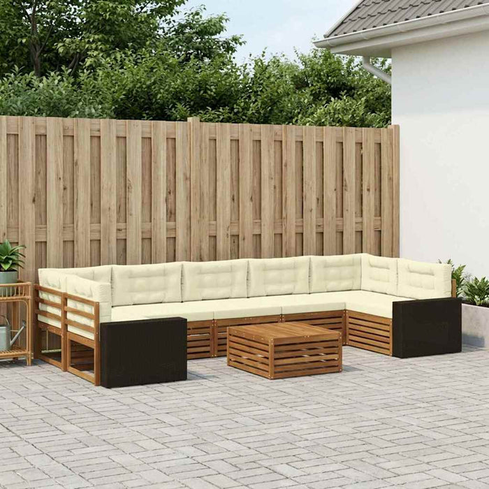 Set de canapele de exterior 8 pcs Natural și Crem WALTI