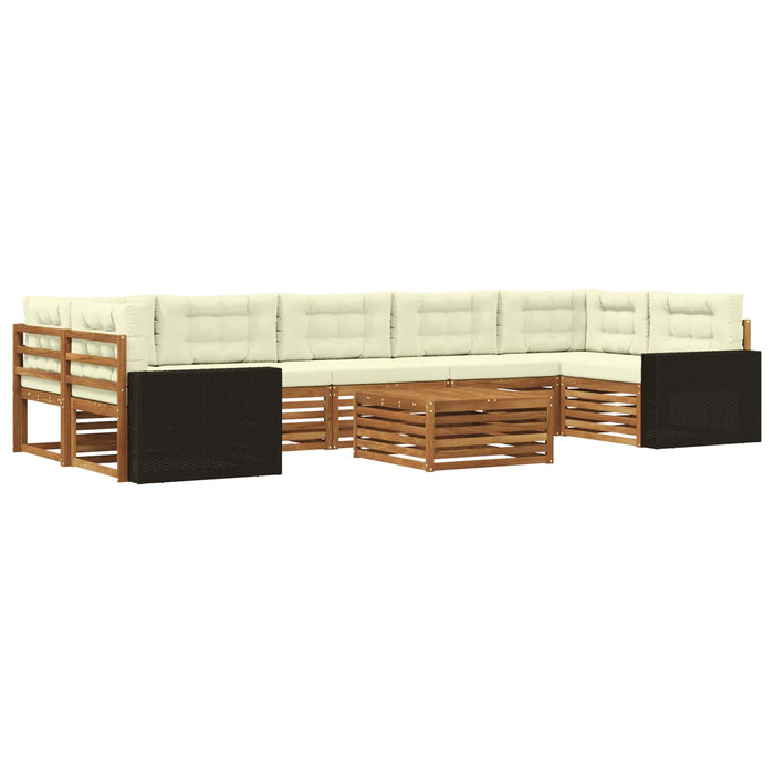 Set de canapele de exterior 8 pcs Natural și Crem WALTI
