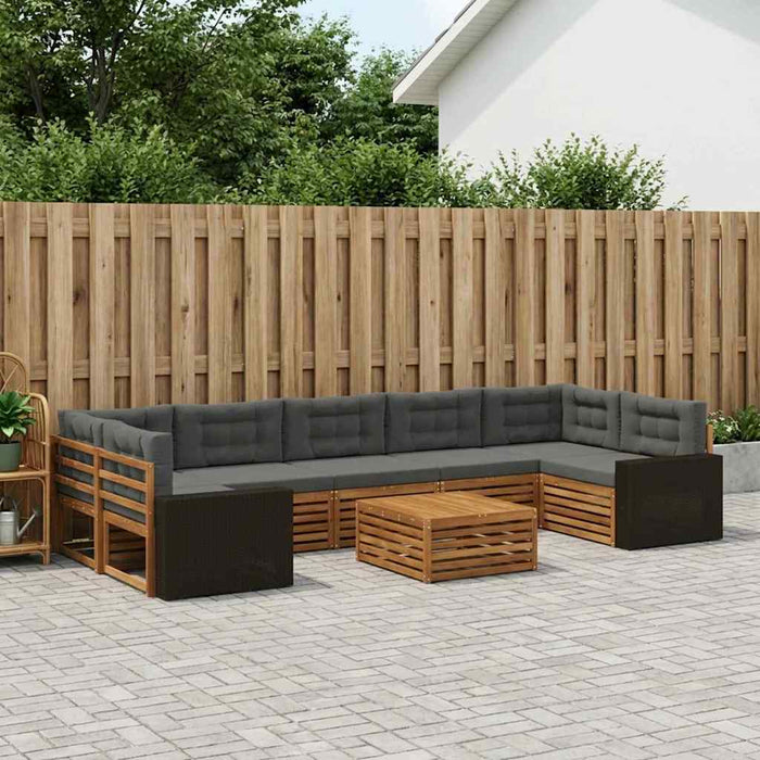 Set de canapele de exterior 8 pcs Natural și Antracit WALTI
