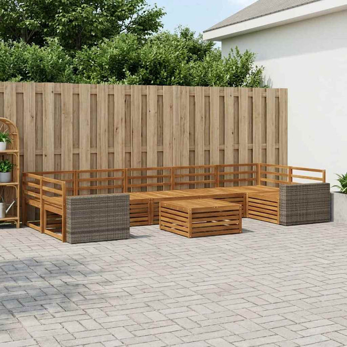 Set de canapele de exterior 8 pcs natural Lemn Solid de Acacia WALTI