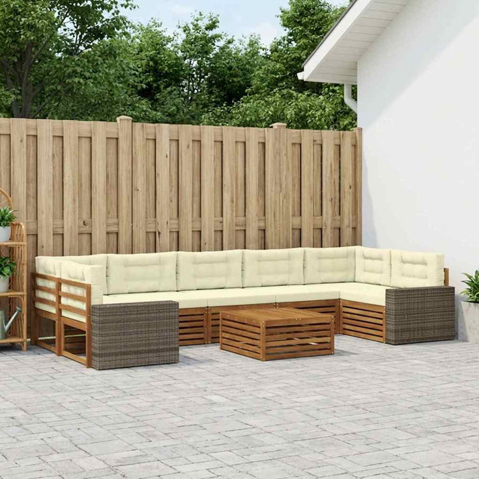 Set de canapele de exterior 8 pcs Natural și Crem WALTI