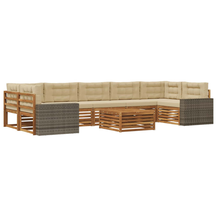 Set de canapele de exterior 8 pcs Natural și Bej WALTI