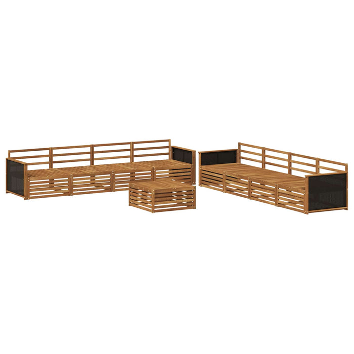 Set de canapele de exterior 9 pcs natural Lemn masiv de acacia WALTI