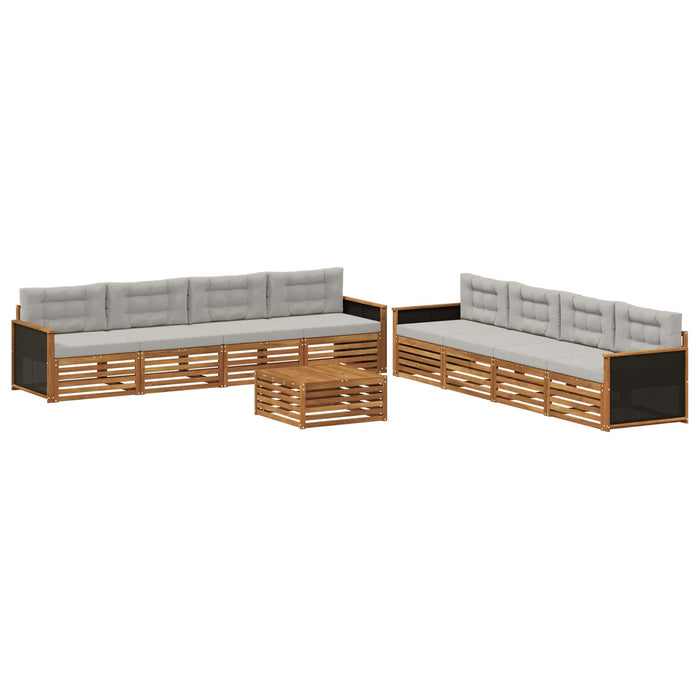 Set de canapele de exterior 9 pcs Natural și gri deschis WALTI