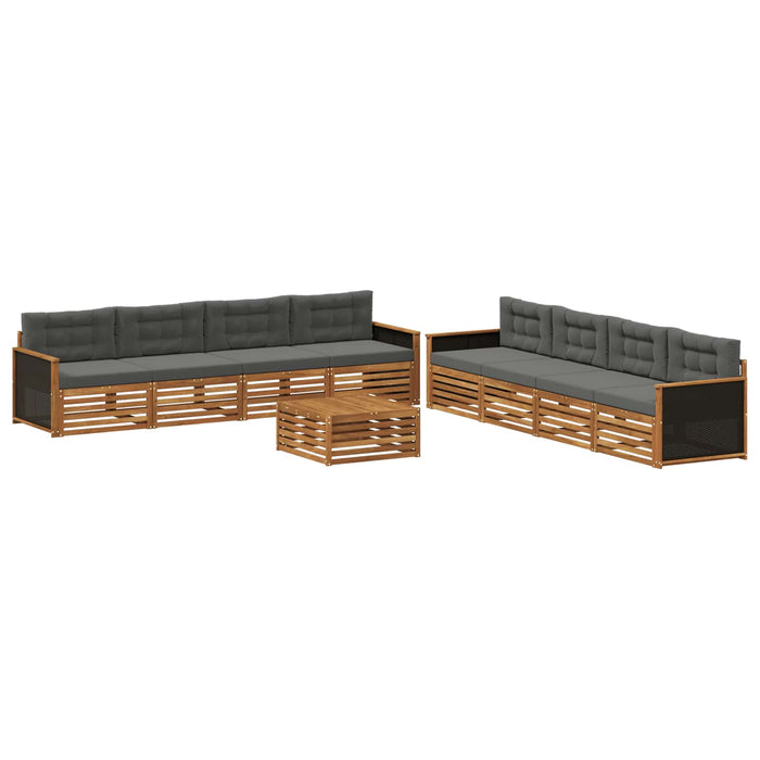 Set de canapele de exterior 9 pcs Natural și Antracit Poliester WALTI