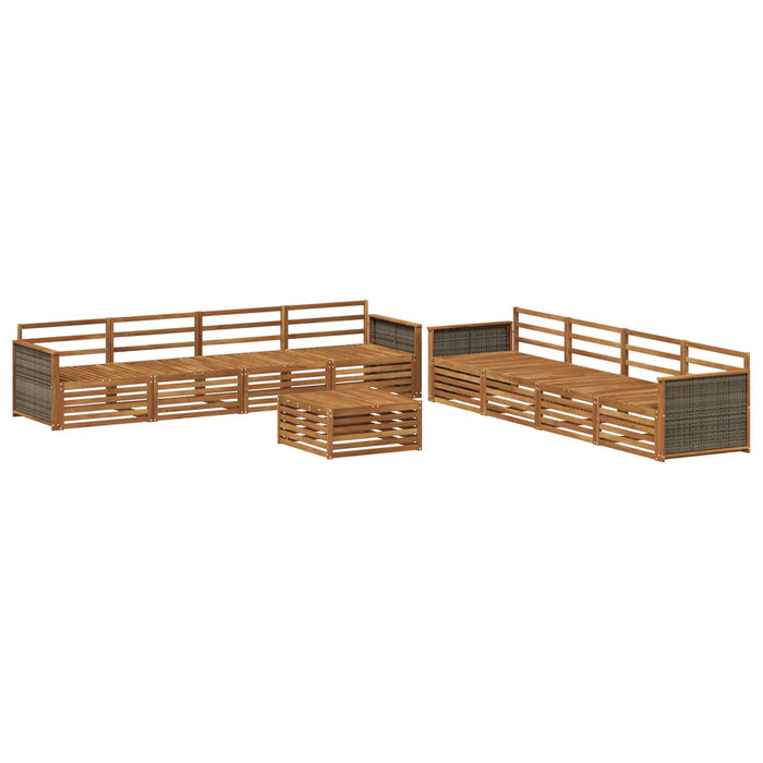Set de canapele de exterior 9 pcs natural Lemn Solid de Acacia WALTI