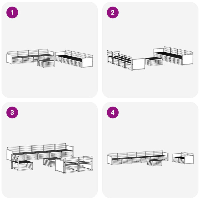 Set de canapele de exterior 9 pcs natural Lemn Solid de Acacia WALTI
