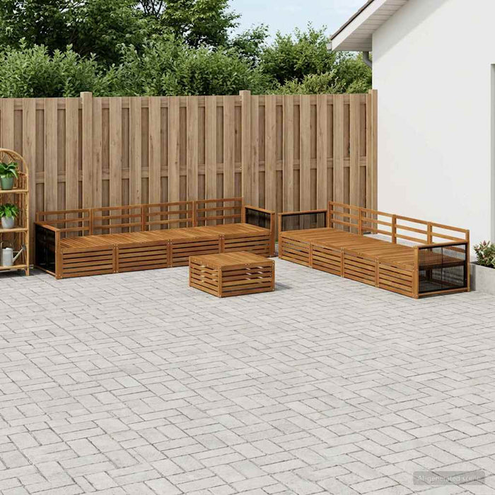Set de canapele de exterior 9 pcs natural Lemn Solid de Acacia WALTI
