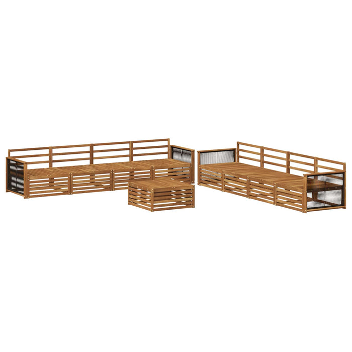 Set de canapele de exterior 9 pcs natural Lemn Solid de Acacia WALTI