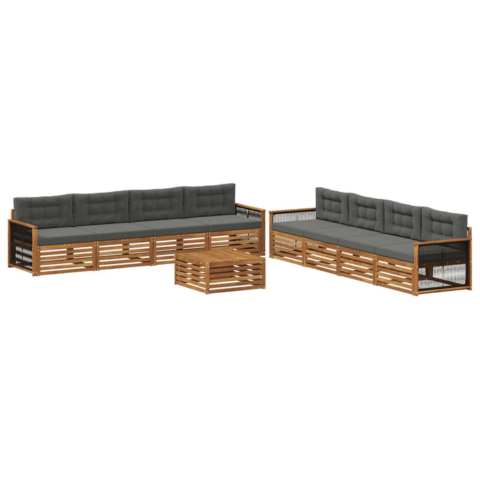 Set de canapele de exterior cu pernă 9 pcs Natural și Antracit WALTI