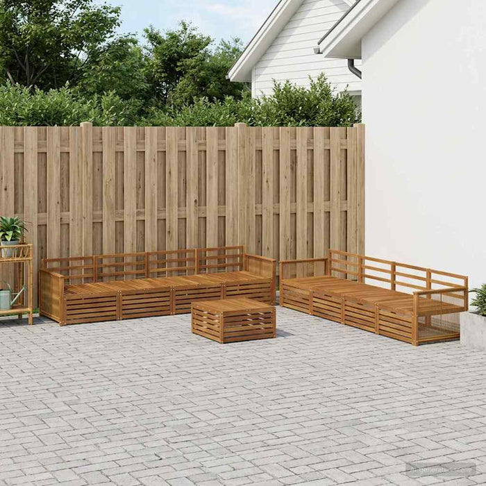 Set de canapele de exterior 9 pcs natural Lemn Solid de Acacia WALTI