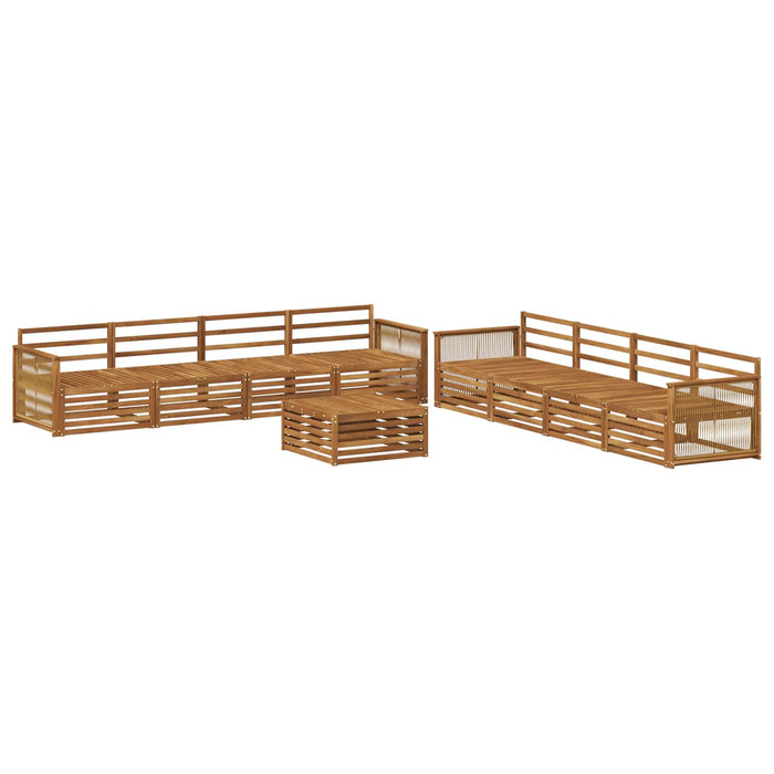 Set de canapele de exterior 9 pcs natural Lemn Solid de Acacia WALTI