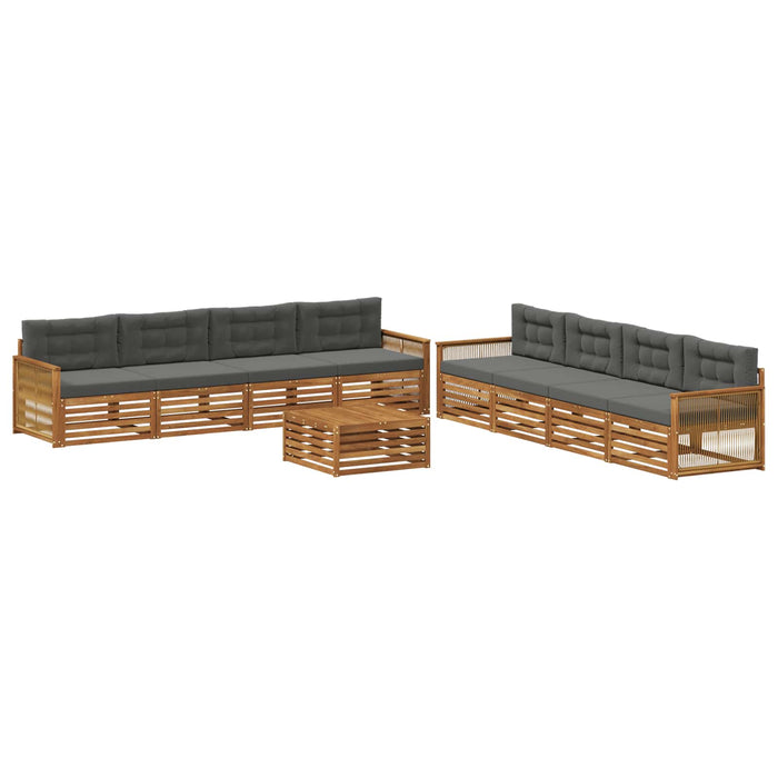 Set de canapele de exterior cu pernă 9 pcs Natural și Antracit WALTI