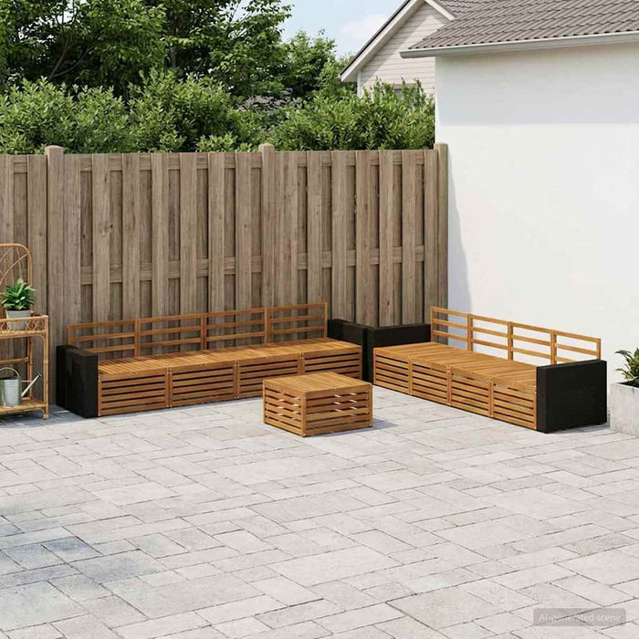 Set de canapele de exterior 9 pcs natural Lemn masiv de acacia WALTI