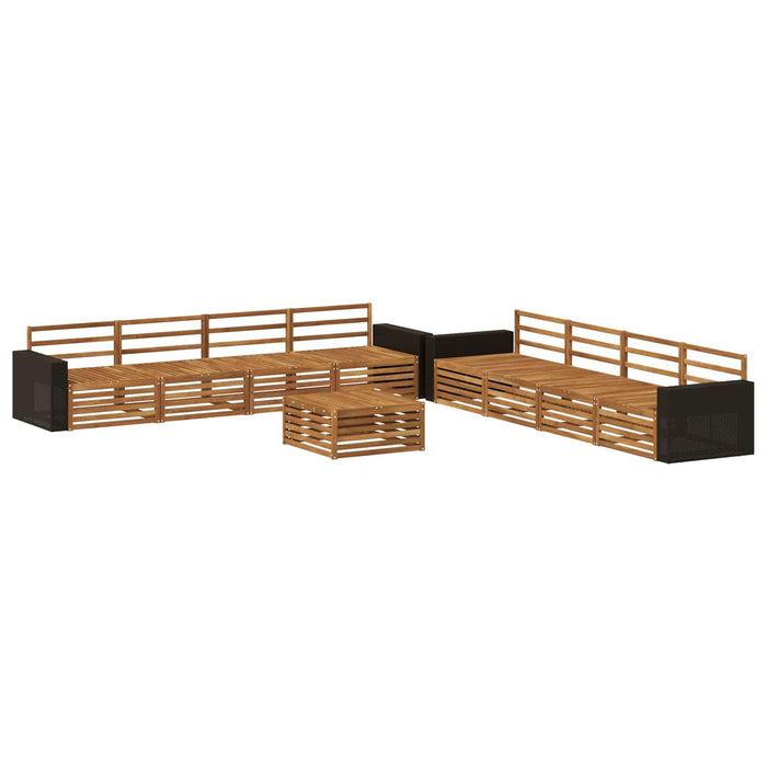 Set de canapele de exterior 9 pcs natural Lemn masiv de acacia WALTI