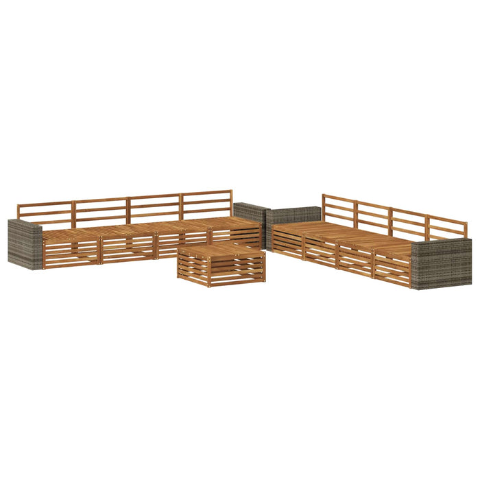 Set de canapele de exterior 9 pcs natural Lemn masiv de acacia WALTI