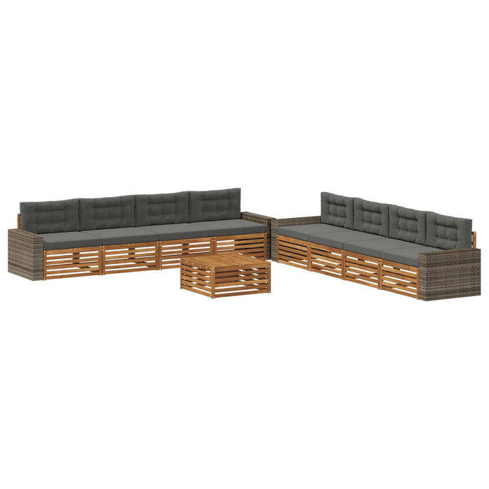 Set de canapele de exterior 9 pcs Natural și Antracit Poliester WALTI