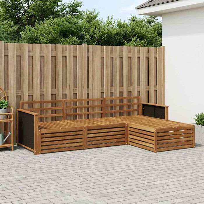 Set de canapele de exterior 4 pcs natural Lemn Solid de Acacia WALTI