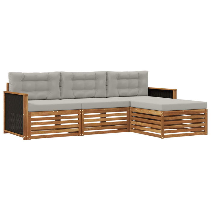 Set de canapele de exterior 4 pcs Natural și gri deschis WALTI