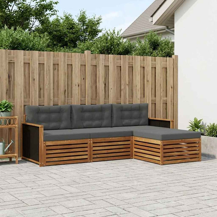 Set de canapele de exterior 4 pcs Natural și Antracit Poliester WALTI