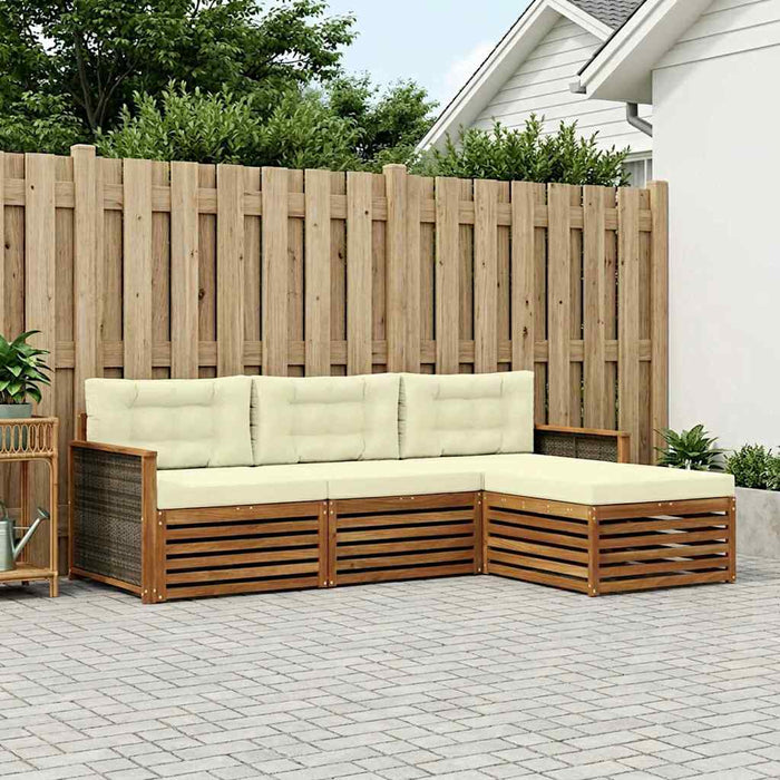 Set de canapele de exterior cu pernă Natural și Crem WALTI