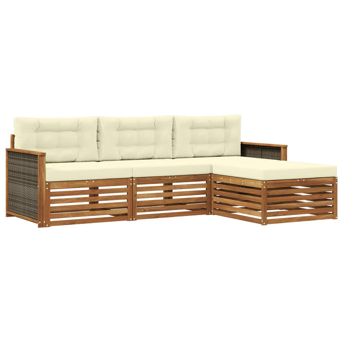 Set de canapele de exterior cu pernă Natural și Crem WALTI