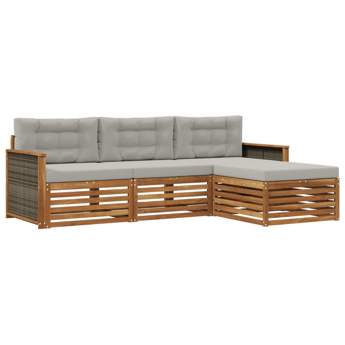 Set de canapele de exterior cu pernă Natural și gri deschis WALTI