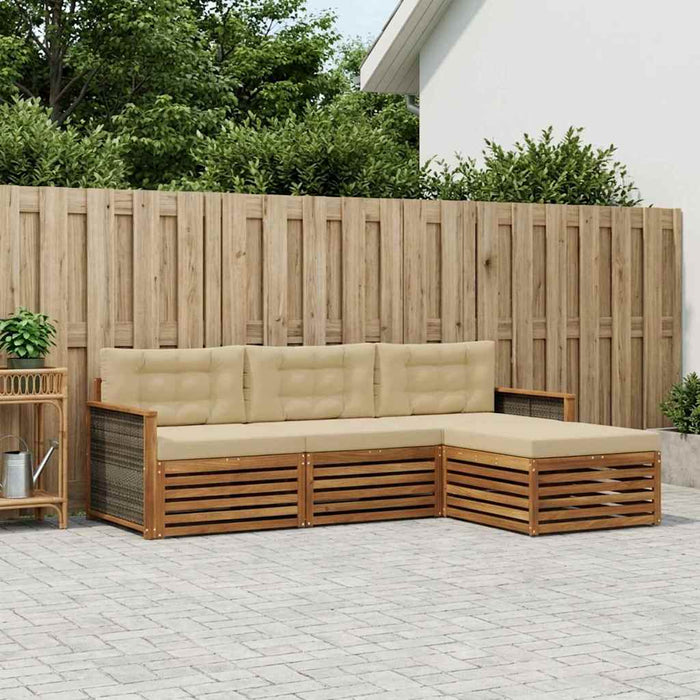 Set de canapele de exterior cu pernă Natural și Bej WALTI
