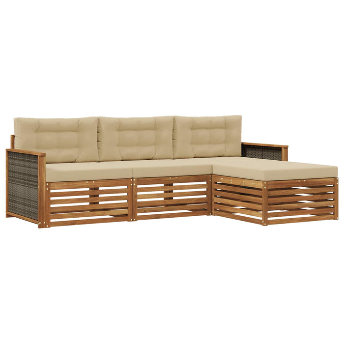 Set de canapele de exterior cu pernă Natural și Bej WALTI