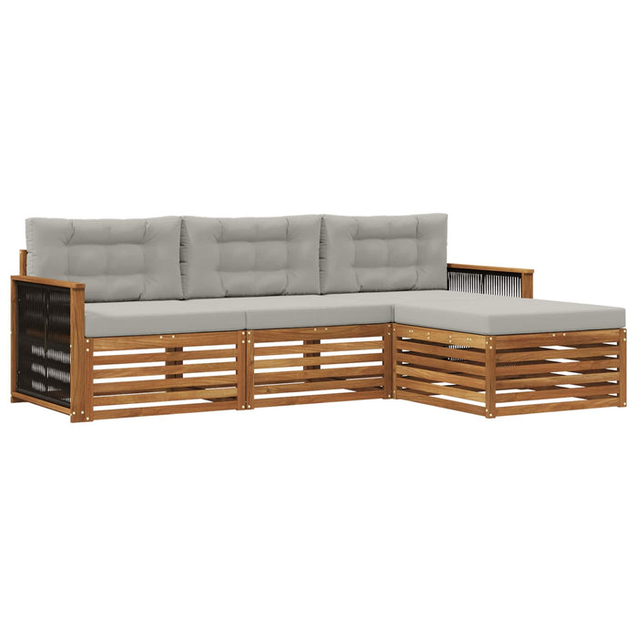 Set de canapele de exterior cu pernă Natural și gri deschis WALTI