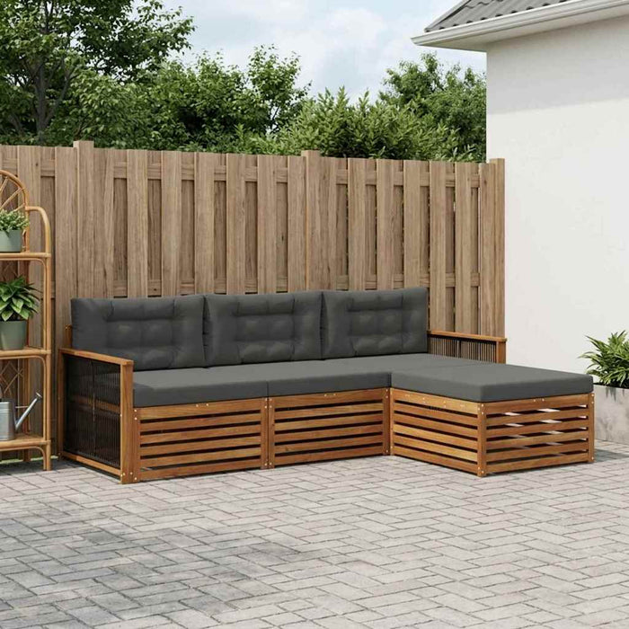 Set de canapele de exterior cu pernă Natural și Antracit WALTI