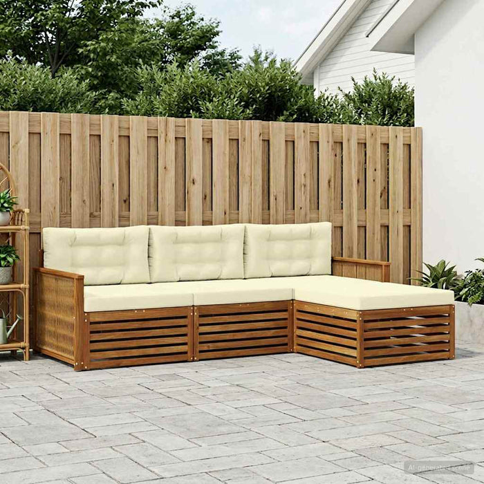Set de canapele de exterior Natural și Crem 249 x 162,5 x 73 cm WALTI