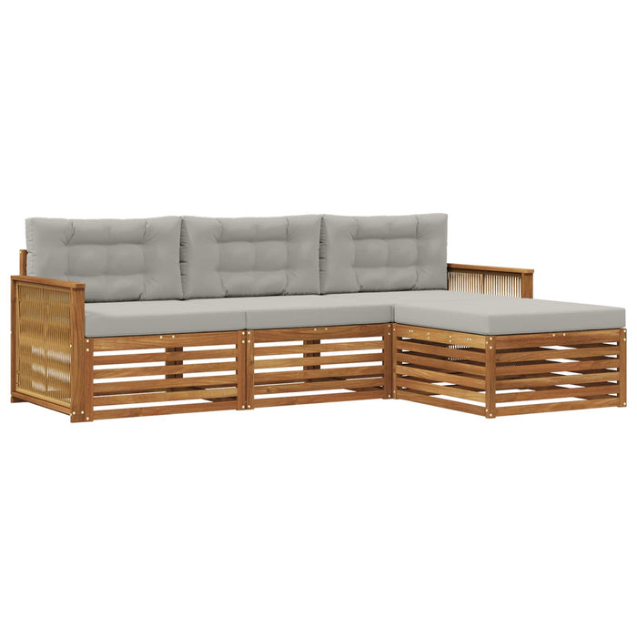 Set de canapele de exterior cu pernă Natural și gri deschis WALTI