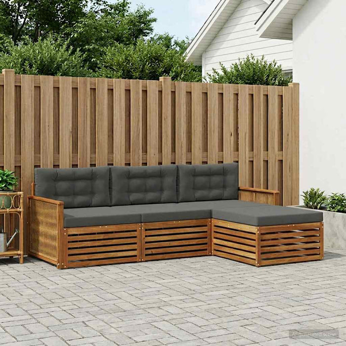 Set de canapele de exterior cu pernă Natural și Antracit WALTI