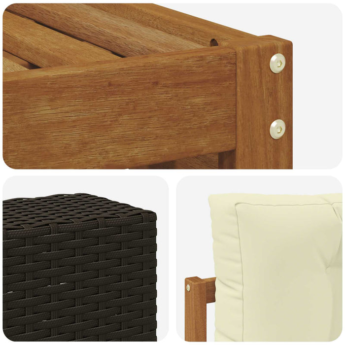 Set de canapele de exterior 4 pcs Natural și Crem Poliester WALTI