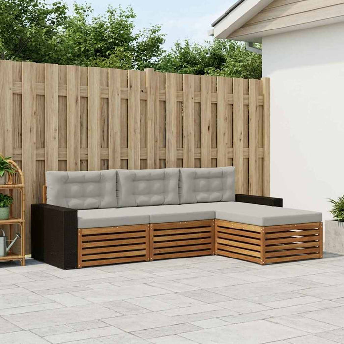 Set de canapele de exterior 4 pcs Natural și gri deschis WALTI