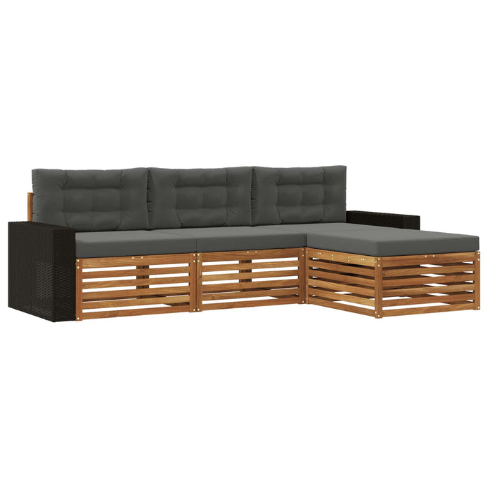 Set de canapele de exterior 4 pcs Natural și Antracit Poliester WALTI