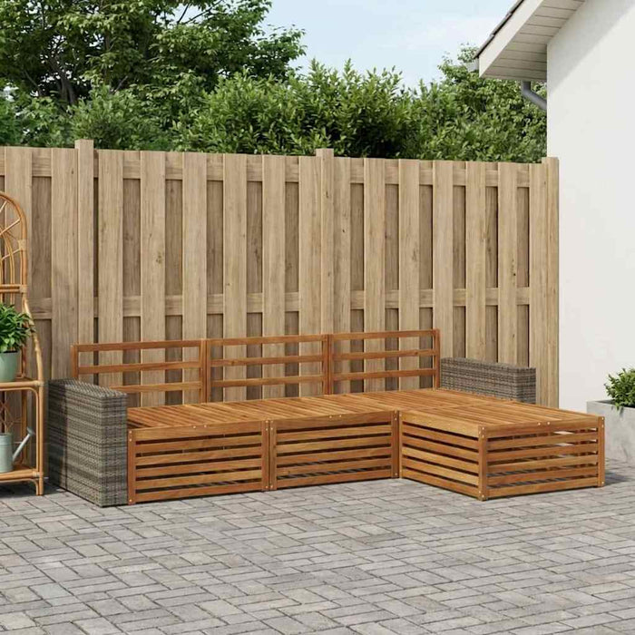 Set de canapele de exterior 4 pcs natural Lemn Solid de Acacia WALTI