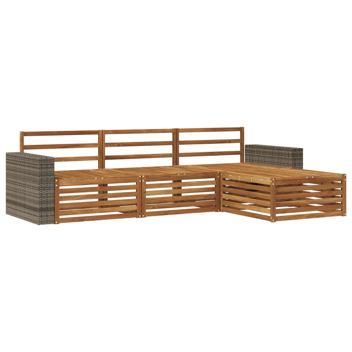 Set de canapele de exterior 4 pcs natural Lemn Solid de Acacia WALTI