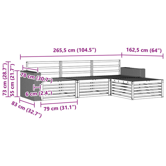 Set de canapele de exterior 4 pcs natural Lemn Solid de Acacia WALTI
