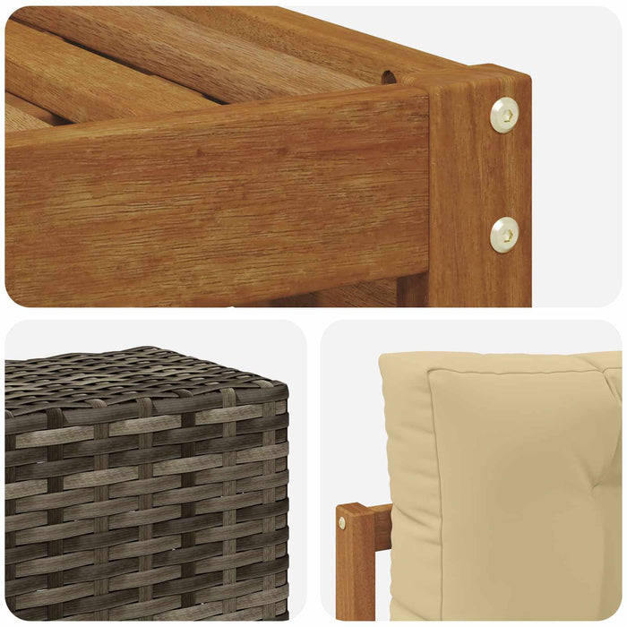 Set de canapele de exterior 4 pcs Natural și Bej Poliester WALTI