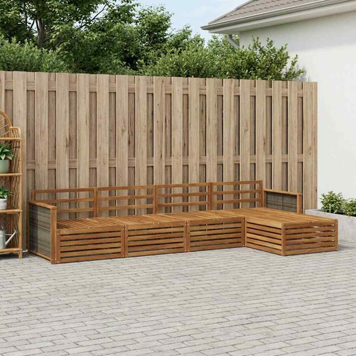 Set de canapele de exterior 5 pcs natural Lemn Solid de Acacia WALTI