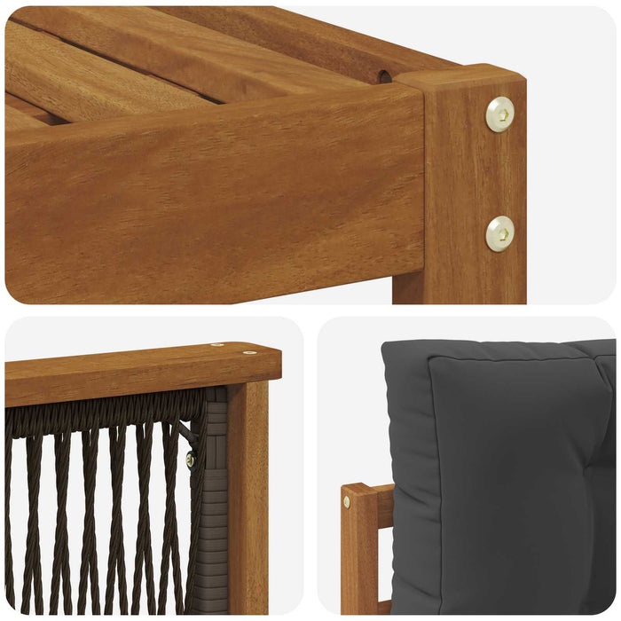 Set de canapele de exterior cu pernă 5 pcs Natural și Antracit WALTI