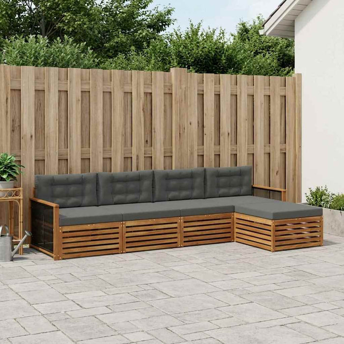 Set de canapele de exterior cu pernă 5 pcs Natural și Antracit WALTI