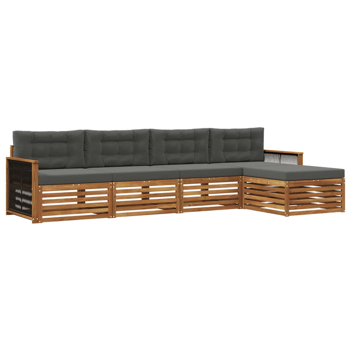 Set de canapele de exterior cu pernă 5 pcs Natural și Antracit WALTI