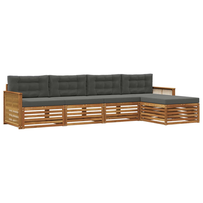 Set de canapele de exterior cu pernă 5 pcs Natural și Antracit WALTI