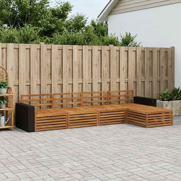 Set de canapele de exterior 5 pcs natural Lemn Solid de Acacia WALTI