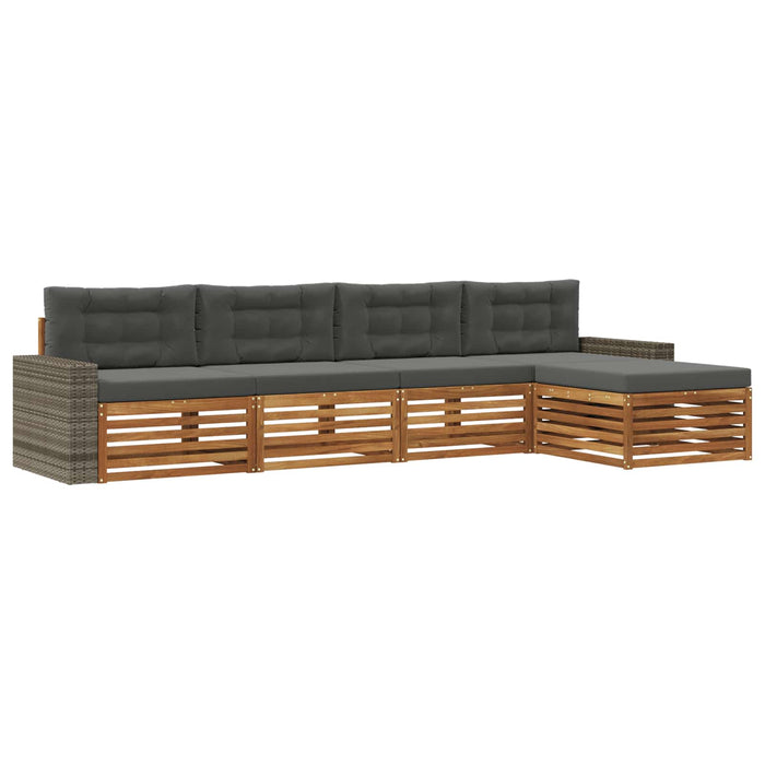Set de canapele de exterior 5 pcs Natural și Antracit Poliester WALTI