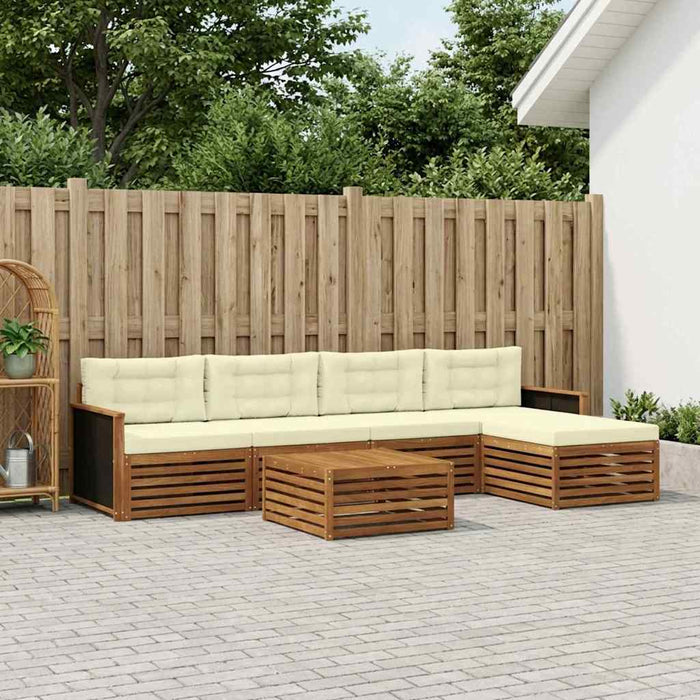 Set de canapele de exterior 6 pcs Natural și Crem WALTI